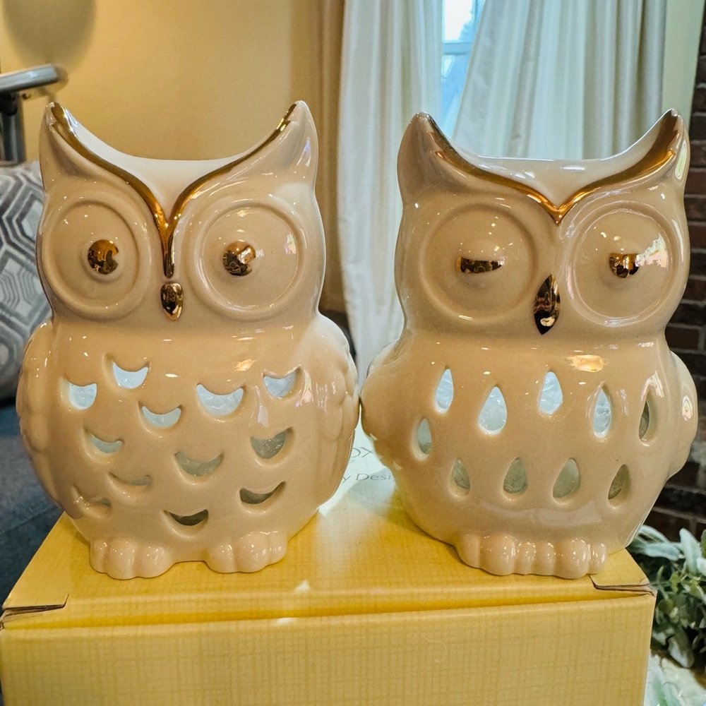 NIB Lenox set of two owl votes 3.5” #824512